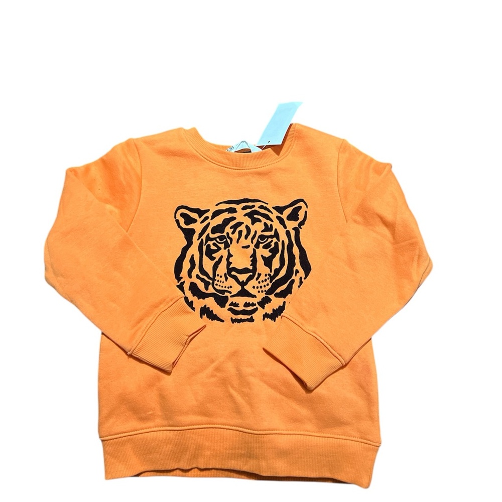 Orange Tiger Print Kids Sweatshirt